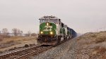 BNSF 1447 lead 2 other Green SD60M's060 (1